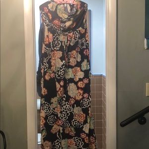 Strapless Floral Maxi Dress